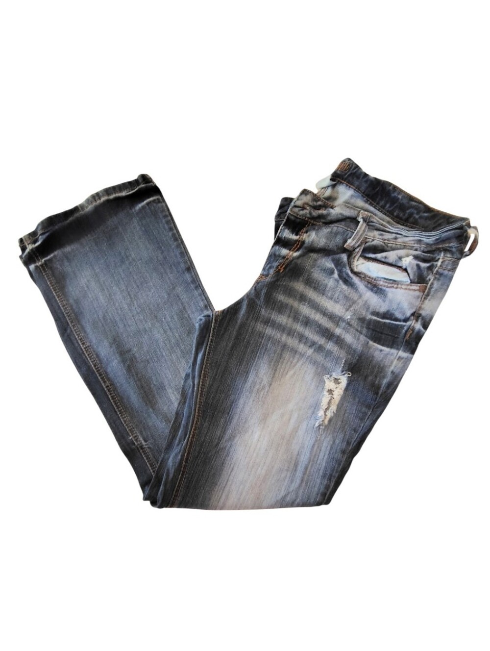 Decree Vintage Distressed Light Fade Medium Wash Blue Denim Jeans Size 17
